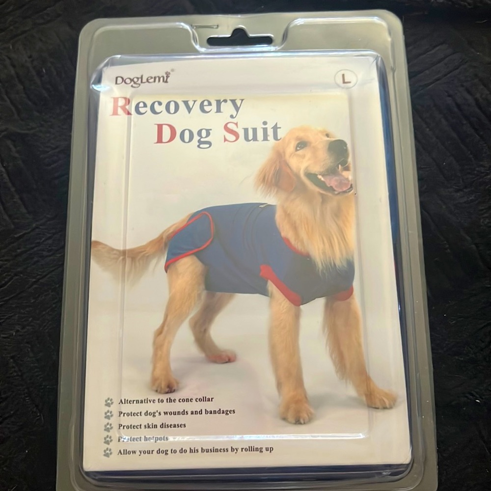 Large Dog recovery suit. Perfect for its protection